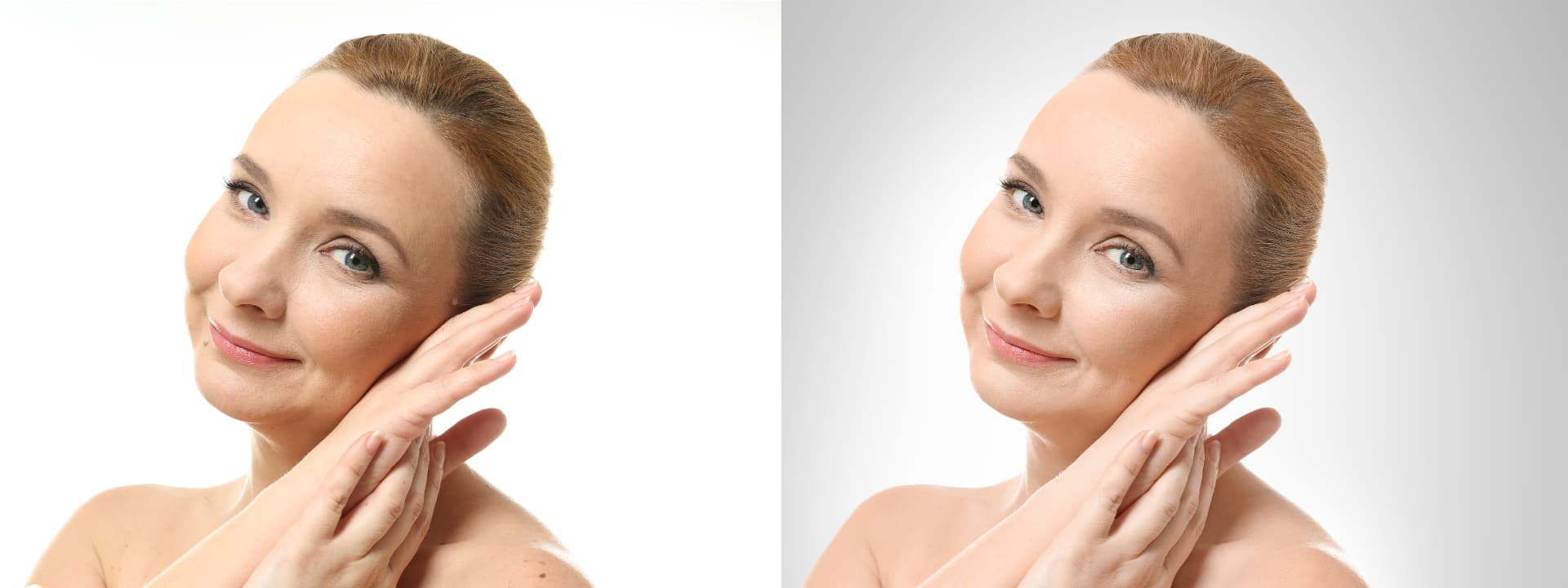 Beauty retouch before and after — second example