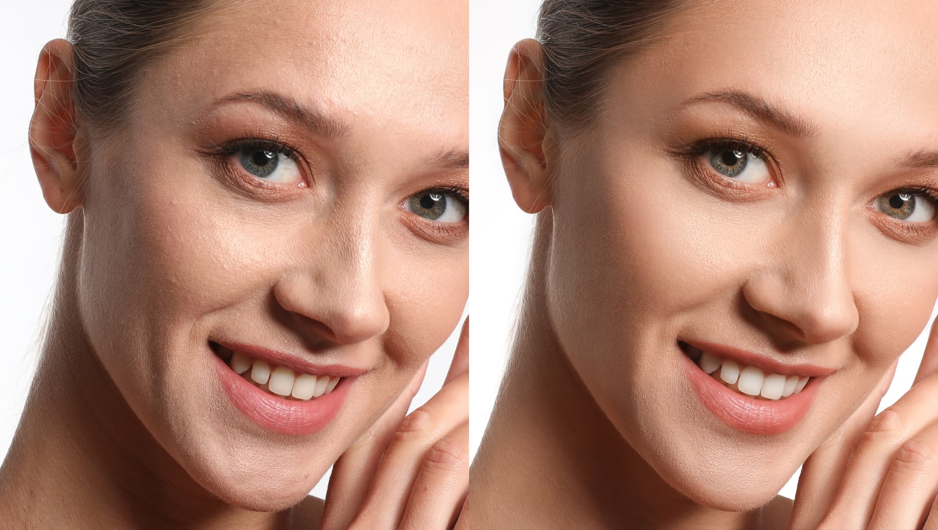 Beauty retouch before and after — Pixel-Shot Studio