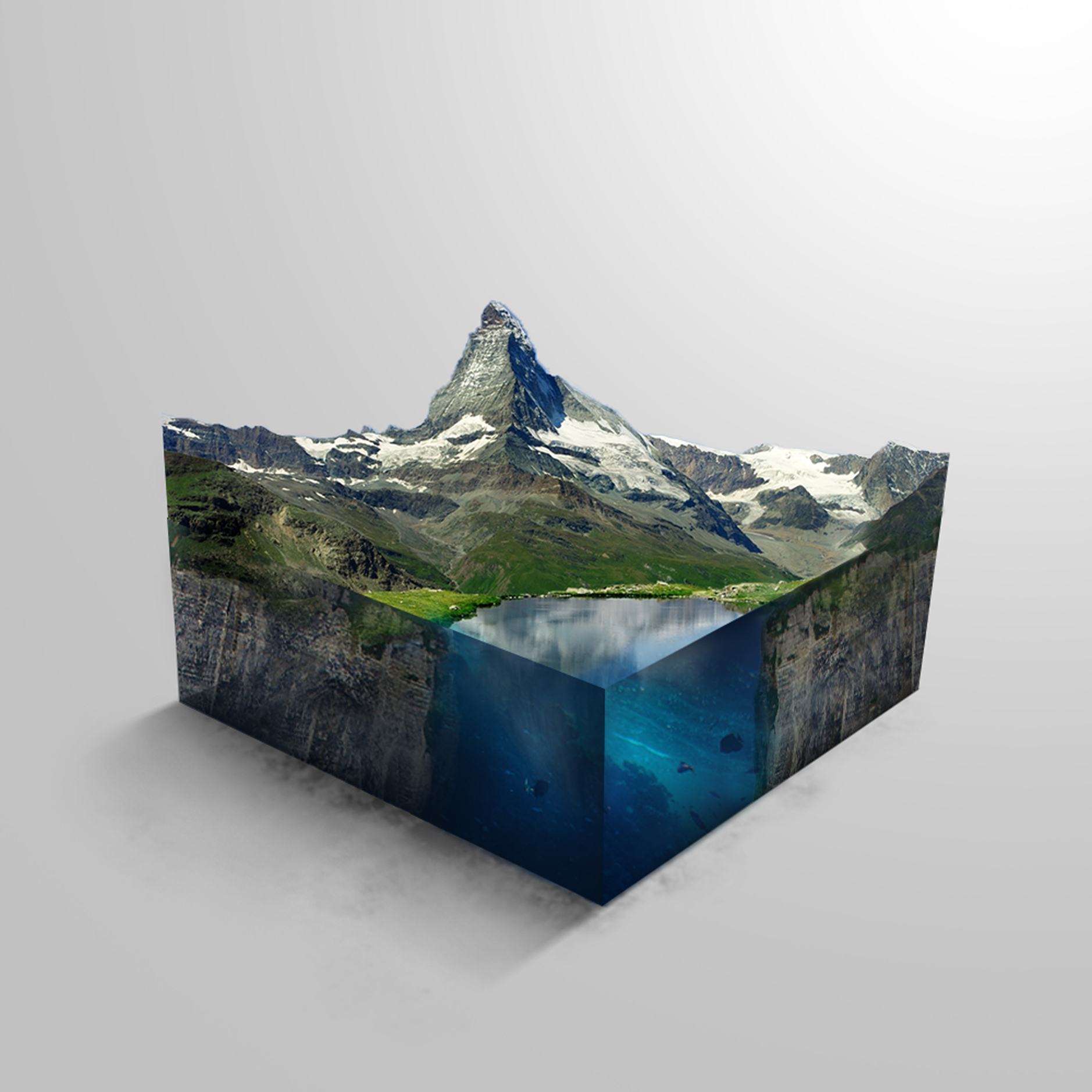 Creative photo manipulation — Matterhorn landscape cube