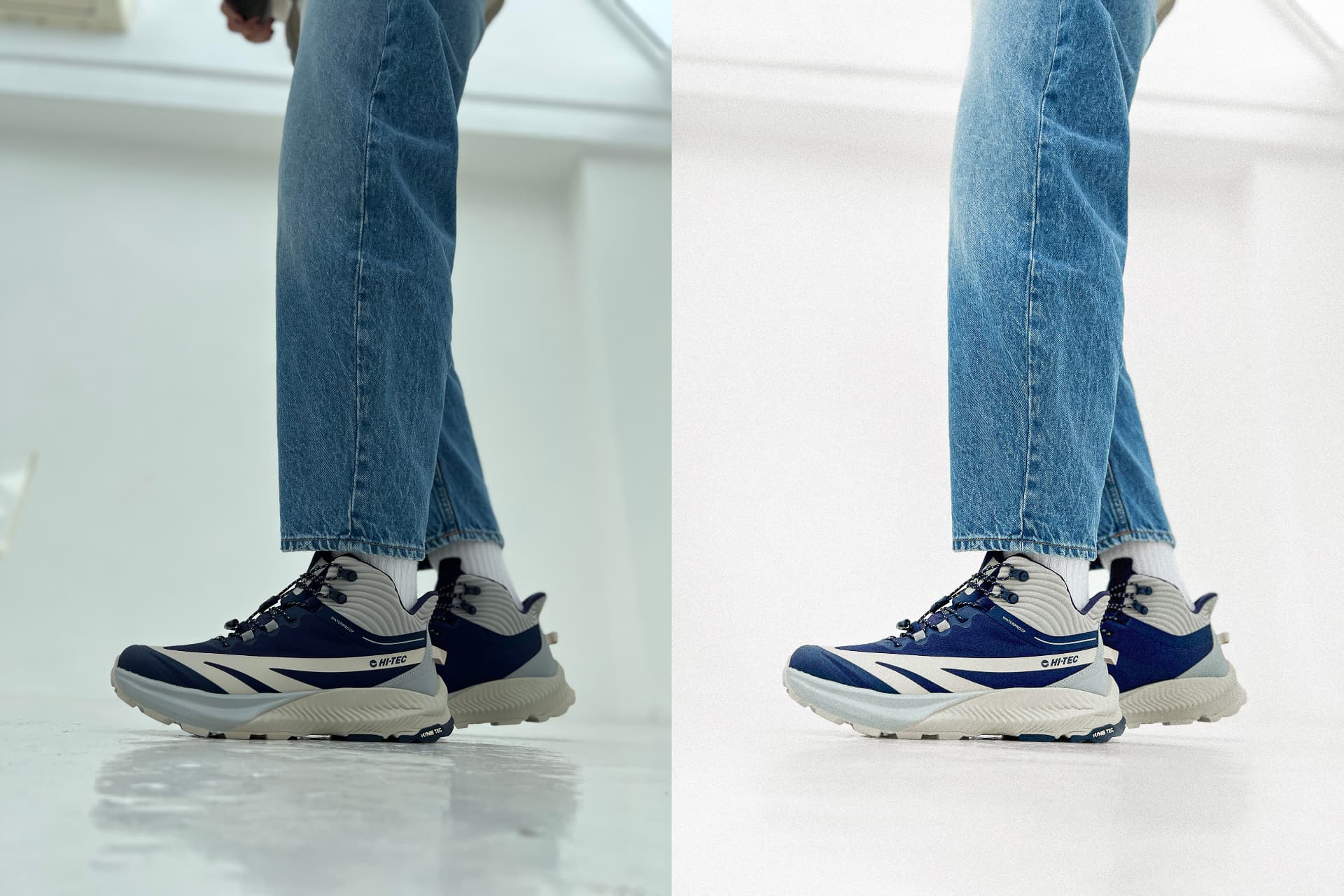High-end footwear retouch before and after