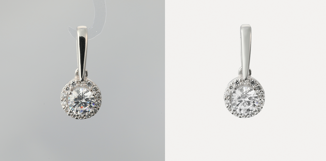 High-end jewelry retouch before and after